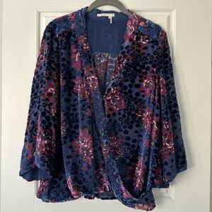 Anthropologie Floreat Velvet Burnout Blouse